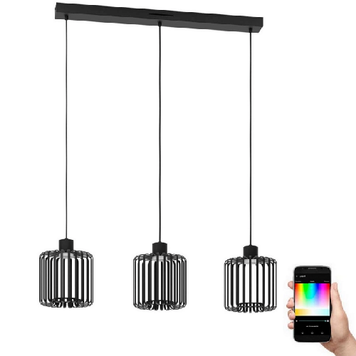 Підвісна люстра Eglo Е900724 GINESTRONE-Z pendant light LED 3x3.7W 1650lm 2700-6500K чорний Е900724 фото