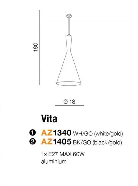 Люстра AZZARDO AZ1405 VITA BLACK/GOLD AZ1405 фото