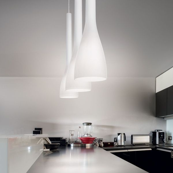 Люстра подвесная IDEAL LUX IL35697 FLUT SP1 SMALL BIANCO 1хЕ27 IP20 белый IL35697 фото