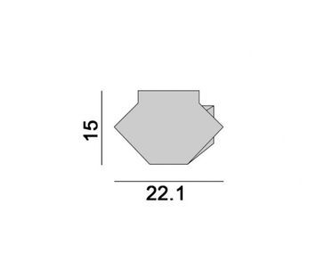 Комплект заглушок для профілю PROFILE OUT L 22.1mm, w15mm, h7mm, 2шт 12.1212.OUT.EC фото