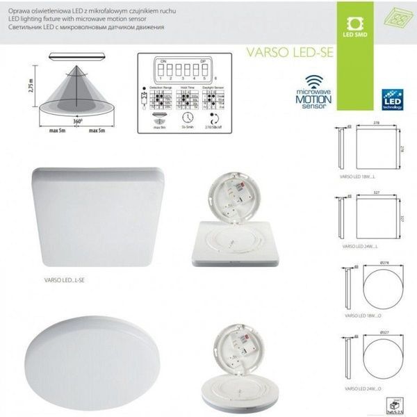 Стельовий світильник Kanlux 26983 Varso LED 24W-NW-L-SE, 24 Вт, 2280 лм, 4000K 26983 фото