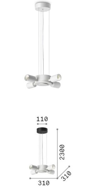 Основа для светильника Ideal lux IL348230 SET UP MSP4 BIANCO Е27 белый IL348230 фото
