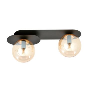 Потолочный cветильник Emibig PLAZA 2 BL/HONEY 2хЕ14 IP20 черный, янтарь 1120/2 1120/2 фото