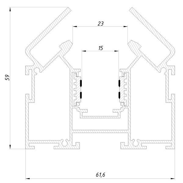 Магнитный трековый шинопровод OLEDIM OL31 48V для натяжного потолка (гарпун) 2м 7771009 фото