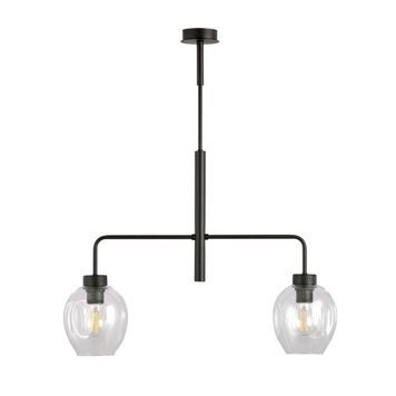 Потолочная люстра LUKKA 2 BLACK/TRANSPARENT Emibig E27 IP20 чёрный, прозрачный 1164/2 1164/2 фото