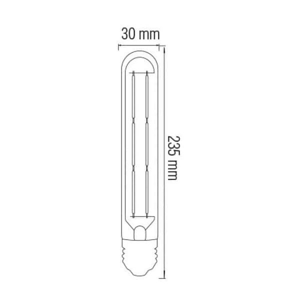 Светодиодная лампа Filament RUSTIC TUBE-8 8W E27 2200К 001-033-0008-010 фото