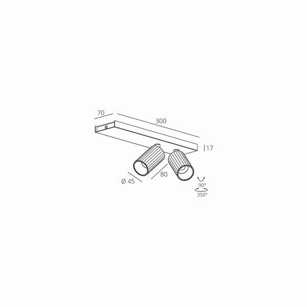 Накладний світильник TIRA Skarlat RSLC78049-2 2&times;7W WH+BK 4000K RSLC78049-2 2&times;7W WH+BK 4000K фото