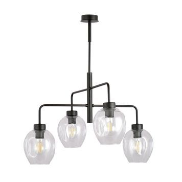 Стельова люстра LUKKA 4 BLACK/TRANSPARENT Emibig E27 IP20 чорний, прозорий 1164/4 1164/4 фото
