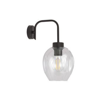 Настенный светильник LUKKA K1 BLACK/TRANSPARENT Emibig E27 IP20 черный, прозрачный 1164/K1 1164/K1 фото