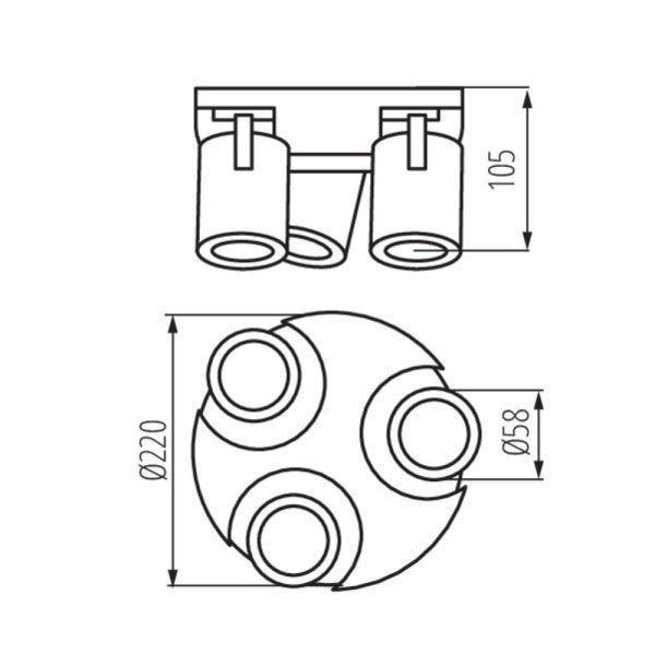 Светильник спот Kanlux 29126 LAURIN EL-3O W, 3xGU10, IP20 29126 фото