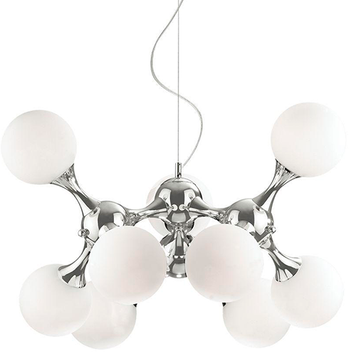 Люстра підвісна IDEAL LUX IL82059 NODI SP9 BIANCO 9хЕ14 хром IL82059 фото