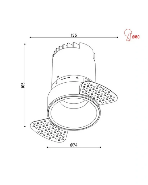 Точечный светильник Kloodi KD-GIRON134 TR 12W 3K 38D WH/REF-WH LED 840Lm IP20 белый KD-GIRON107 TR 6W 3K 38D BK фото