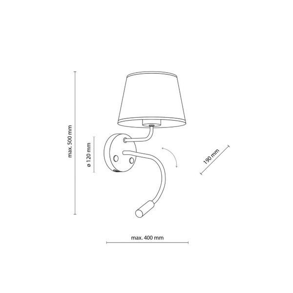 Бра, настінний світильник Tk Lighting TKL10204 Maja E27+G9 2x15+8W IP20 Wh TKL10204 фото