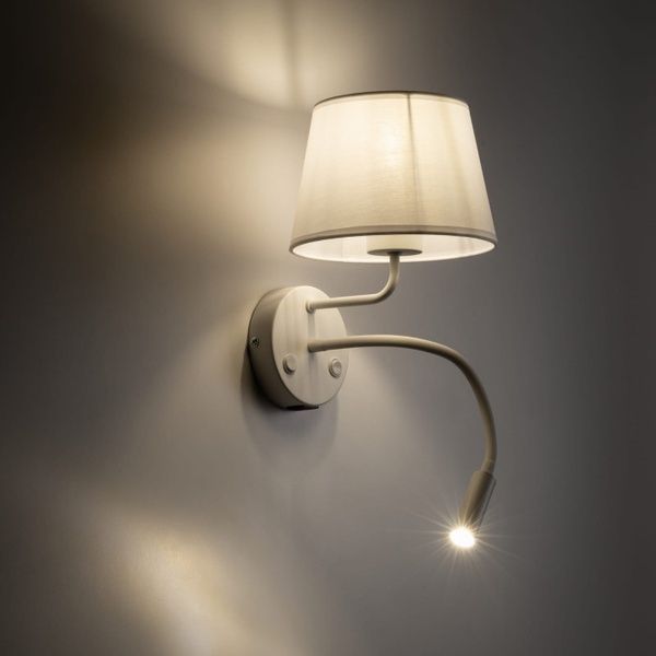 Бра, настінний світильник Tk Lighting TKL10204 Maja E27+G9 2x15+8W IP20 Wh TKL10204 фото