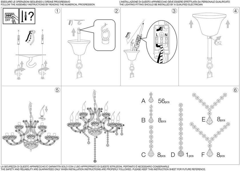 Подвесная люстра IDEAL LUX IL167251 NAPOLEON SP12 CROMO 12хЕ14 хром IL167251 фото