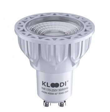 Лампа LED GU10 5WCOB 4000K 450Lm DIM KLOODI KDGU10-QL 5WCOB 4K 60D WH DIM KDGU10-QL 5WCOB 4K 60D WH DIM фото