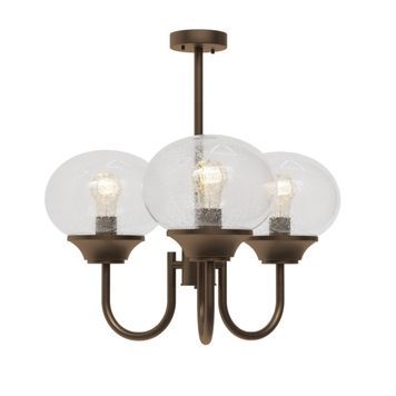Люстра Classic 4 темная латунь, прозрачный с пузырьками 3хЕ27 pkt36720-12 фото