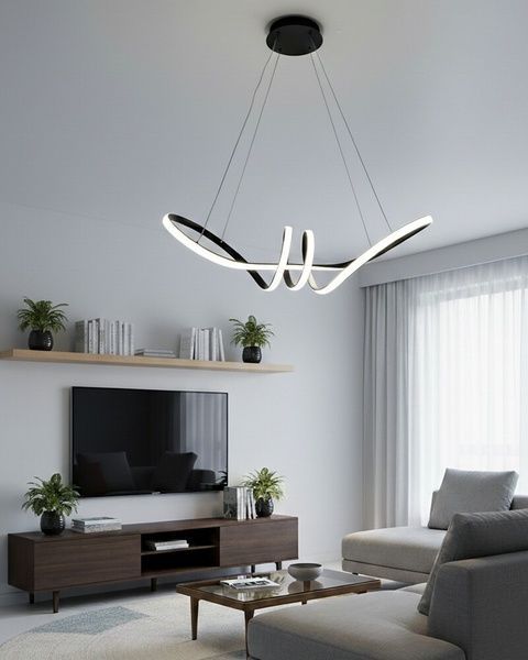 Підвісний світильник, люстра Polux Flavia XL LED 1x44W 4000K 5300Lm IP20 чорний 5901508331847 5901508331847 фото