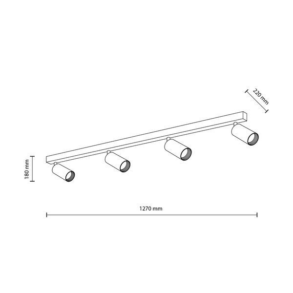 Спот TK-Lighting TKL10635 AMIS BLACK LAMPA SUFITOWA 4 GU10x4 чорний TKL10635 фото