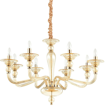 Люстра IDEAL-LUX IL159973 DANIELI SP8 8хЕ14 IP20 золотой IL159973 фото