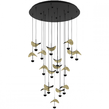 Подвесная люстра Eglo Е390341 DRACERA Lampa wisząca LED czarno złota 390341, 17x2.3 Вт, 4760 лм, 3000К Е390341 фото