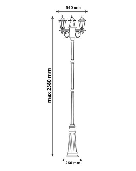 Уличный светильник Polux 5901508313430 Liguria E27 3x20W IP43 PT 5901508313430 фото