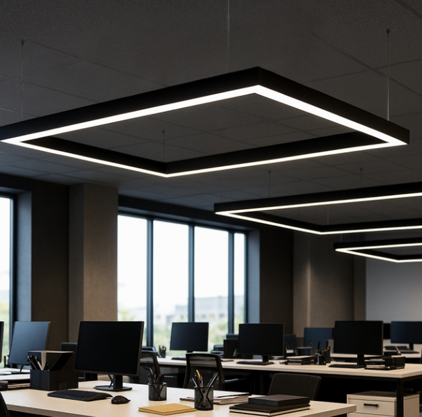 Led світильник Velmax V-LML-50W, 3000K-4000K-6500K, магістральний, чорний, конектор, кріплення, 230V 25-14-73 фото