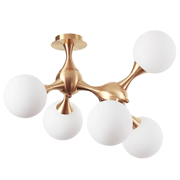 Люстра стельова IDEAL LUX IL241050 NODI PL5 OTTONE 5хЕ14 латунний IL241050 фото