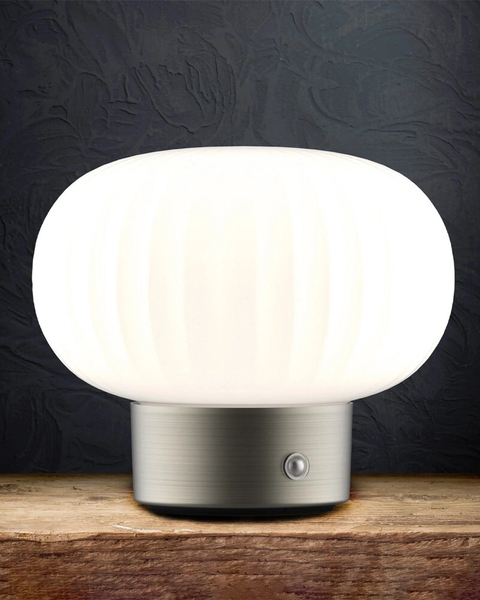 Настільна лампа з акумулятором Polux Latte Led 1x1.8W 2700K 150Lm IP20 Срібна 5901508329844 5901508329844 фото
