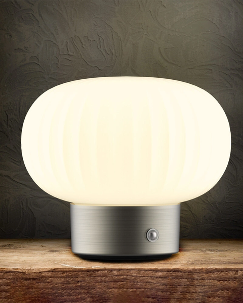 Настільна лампа з акумулятором Polux Latte Led 1x1.8W 2700K 150Lm IP20 Срібна 5901508329844 5901508329844 фото