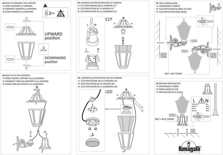Вуличний світильник Ideal Lux IL101552 DAFNE AP1 SMALL NERO 1хЕ27 IP44 чорний IL101552 фото