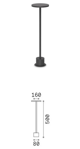 Уличный светильник IDEAL-LUX IL347851 TOFFEE PT D160 H050 NERO LED 11W 1200lm 3000K IP65 чёрный IL347851 фото