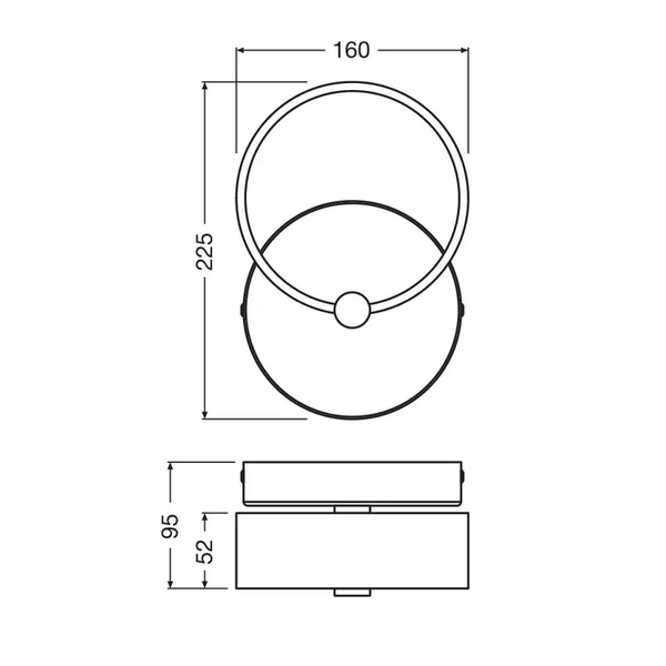 Світильник накладний Ledvance DECOR CIRCLE WALL LED 8W 220V 800lm 3000K 160x95x225mm 4058075838680 фото