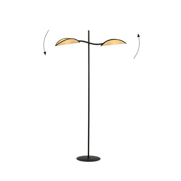 Торшер LOTUS LP2 BLACK/RATTAN Emibig E27 IP20 черный 1108/LP2 1108/LP2 фото