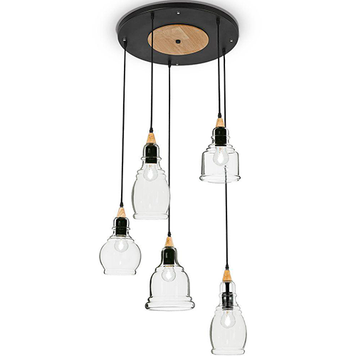 Підвісний світильник IDEAL-LUX IL103174 GRETEL SP5 5хЕ27 бежевий, чорний IL103174 фото