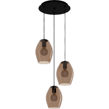 Підвісна люстра Eglo Е390161 ESTANYS 1 pendant light 3хЕ27 коричневий Е390161 фото