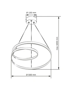 Люстра подвесная светодиодная круглая Goldlux 328021 Zefira 50 Led 1x40W 4000K 3700Lm IP20 Антрацит 095436 фото
