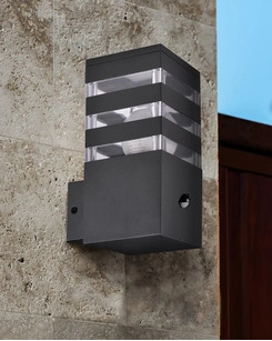 Уличный светильник с датчиком движения Polux Teksas E27 1x12W IP44 GR 5901508317667 5901508317667 фото