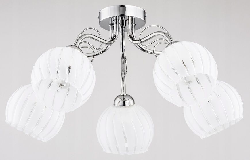 Стельова люстра ALFA LEROY 5хE27 IP20 хром, білий 24685 24685 фото
