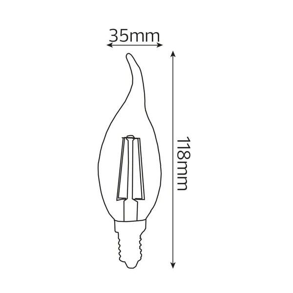 Світлодіодна лампа FILAMENT FLAME-6 6W Е14 2700К 001-014-0006-010 фото