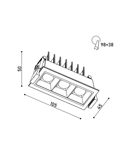 Точковий світильник Kloodi KD-POINT 3X2 6W 4K BK LED 540Lm IP20 чорний KD-POINT 3X2 6W 4K BK фото