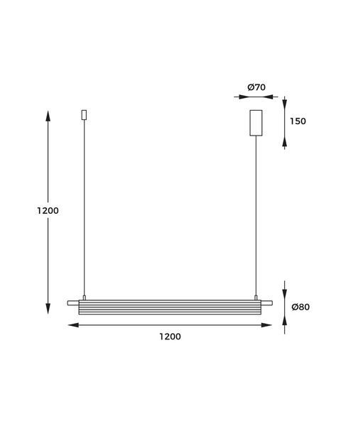 Підвісний світильник, люстра Zuma Line DU31835/14W Arcus LED 1x14W 3000K-6000K 777Lm IP20 золотий DU31835/14W фото