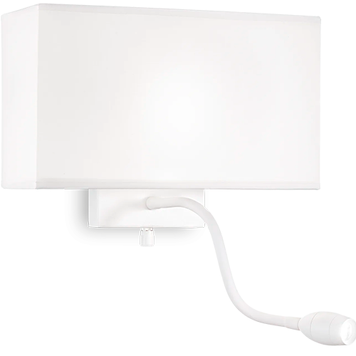 Бра IDEAL LUX IL215693 HOTEL AP2 ALL WHITE Е27+LED 1.5W 50lm 3000K белый IL215693 фото