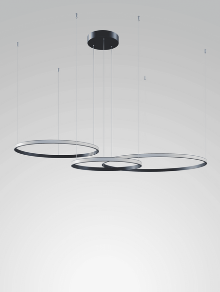 Светильник подвесной KLOODI KD-RG MULTI UP 700/900/1100 162W 3000К BK KD-RG MULTI UP 700/900/1100 BK фото