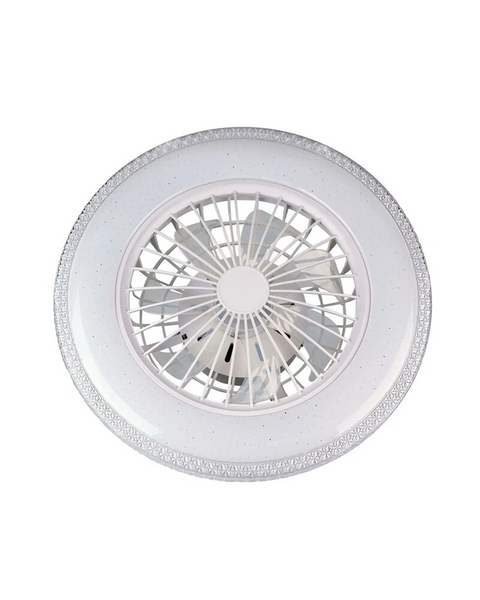 Люстра с вентилятором, светильник потолочный с пультом Goldlux 341297 Egypt LED 1x48W 3000K/4000K/6500K 5300Lm IP20 белая 341297 фото