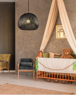 Люстра в стилі бохо, підвісний світильник Goldlux 329219 Zanzibar E27 1x20W IP20 Чорний 095421 фото