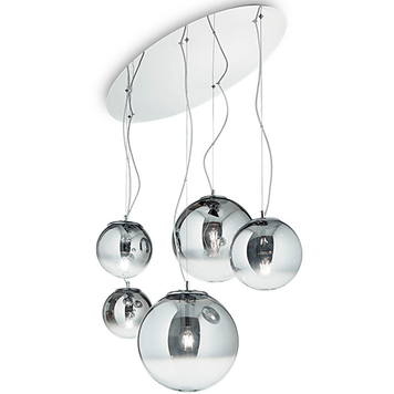 Підвісний світильник, люстра IDEAL LUX IL140759 MAPA CLEAR SP5 CROMO SFUMATO 5хЕ27 IP20 хром IL140759 фото