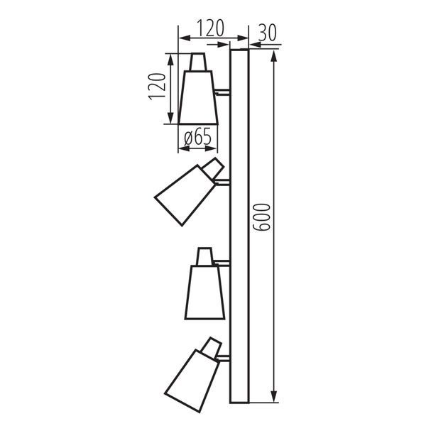 Светильник спот Kanlux 33097 SEMPRA EL-4l B-SR, 4xGU10, IP20 33097 фото