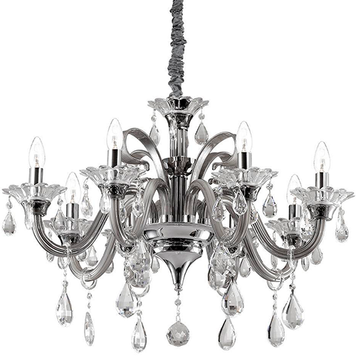 Хрустальная люстра IDEAL LUX IL114187 COLOSSAL SP8 TRASPARENTE 8хЕ14 хром IL114187 фото