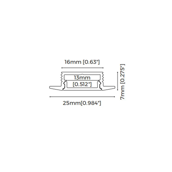 LED-профіль врізний, 2.5 метри (BE2507) BE2507_2,5 фото